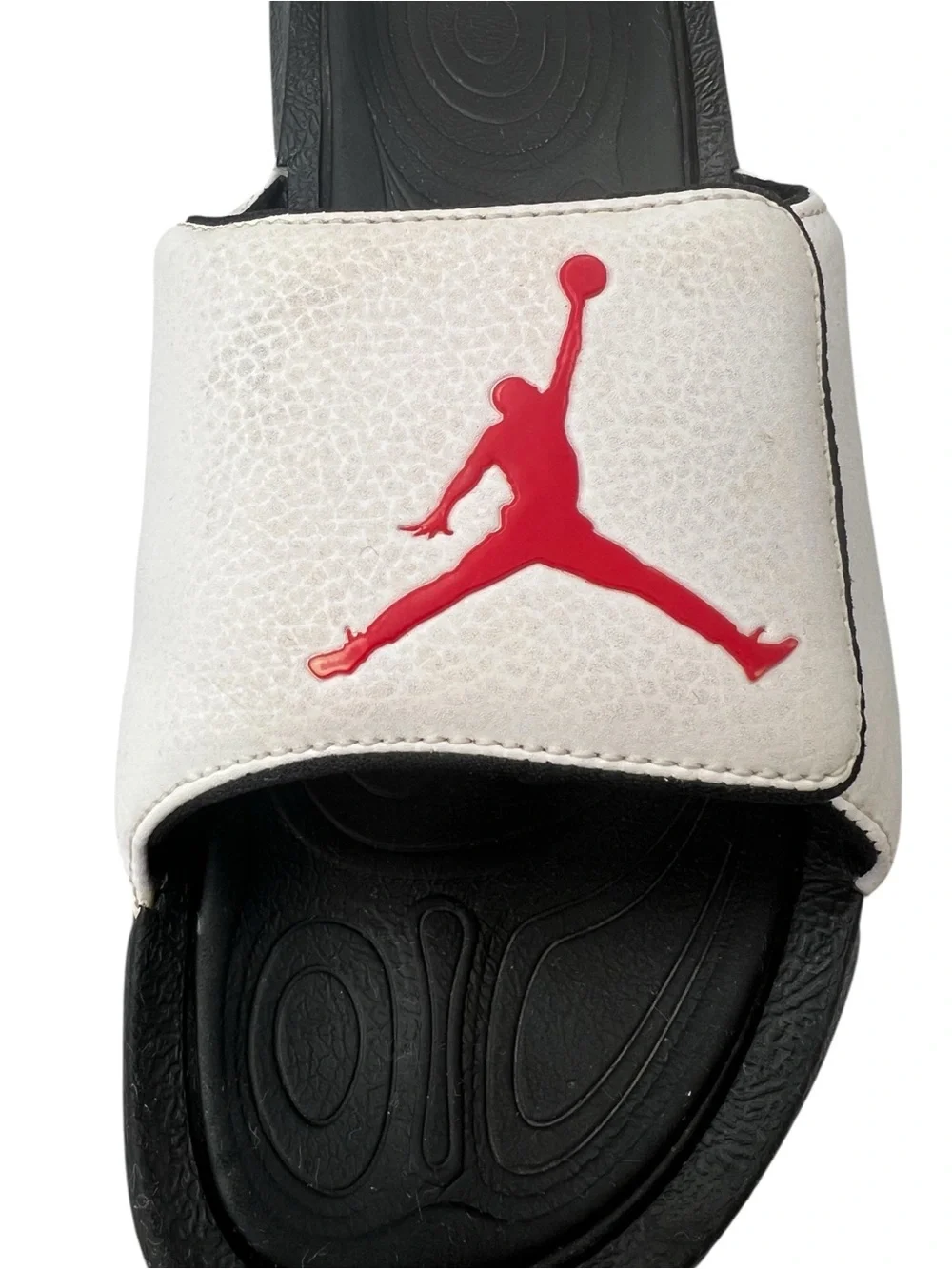 Jordan Air Jordan Hydro 6 Slides Jumpman White Gym Red Black 881473-101 Mens 9